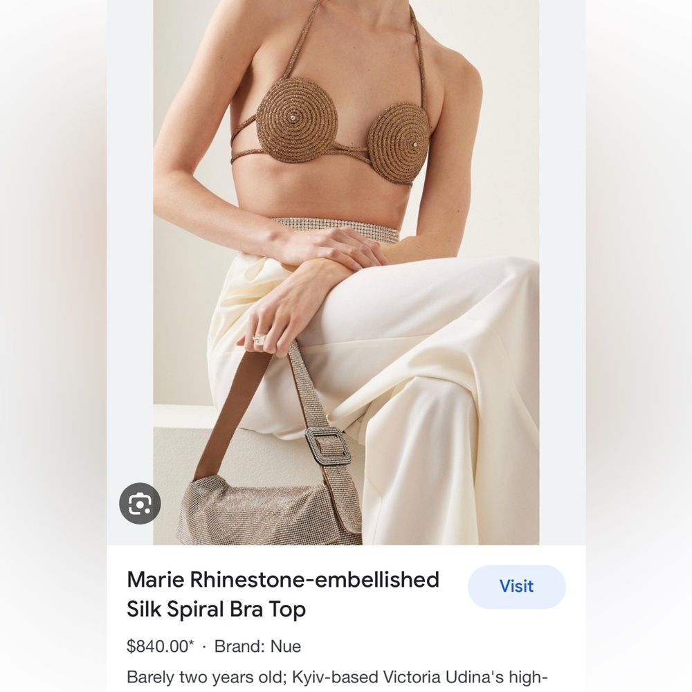 NUE RARE EMBELLISHED BRA TOP - Picture 4 of 5